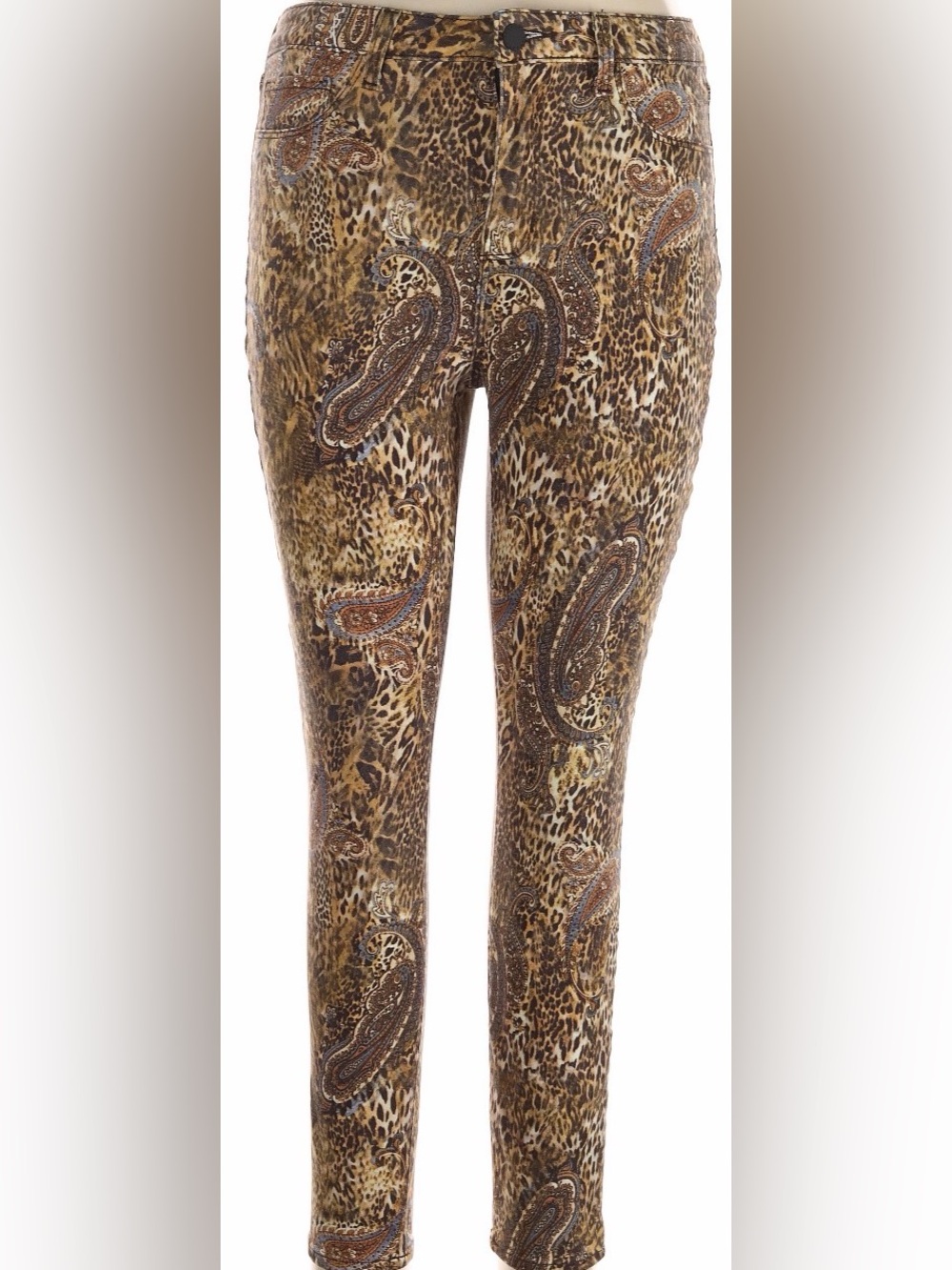 L’AGENCE Margot Bronze Valencia Leopard Paisley Skinny Jeans Size 30